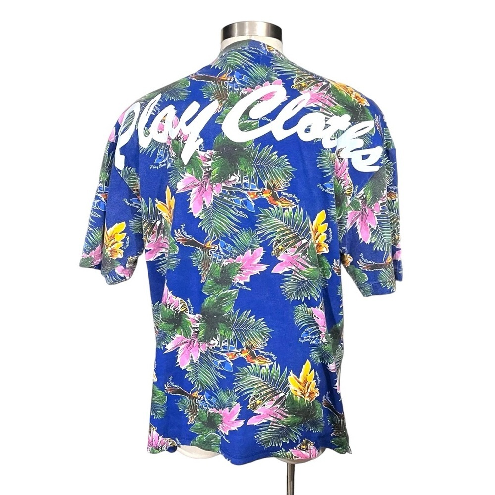 Play Cloths Botanical Jungle Set Mens Blue Shorts & Shirt Sz 36 XL Hawaii Aloha - Picture 4 of 16